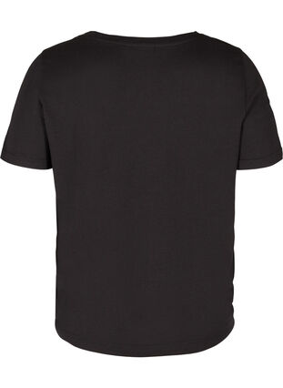 Kortermet T-skjorte med justerbar bunn, Black, Packshot image number 1