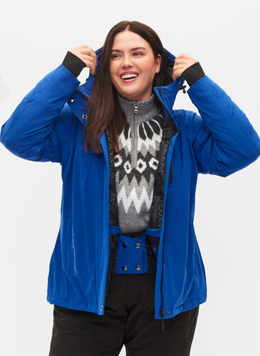 Skijakke med justerbar bunn og hette, Surf the web, Model image number 0