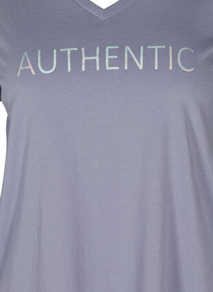 T-skjorte i bomull med V-hals, Silver Bullet, Packshot image number 2