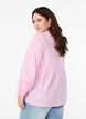 Stripete bluse med åpen front og broderidetaljer, Rosa, Model image number 2