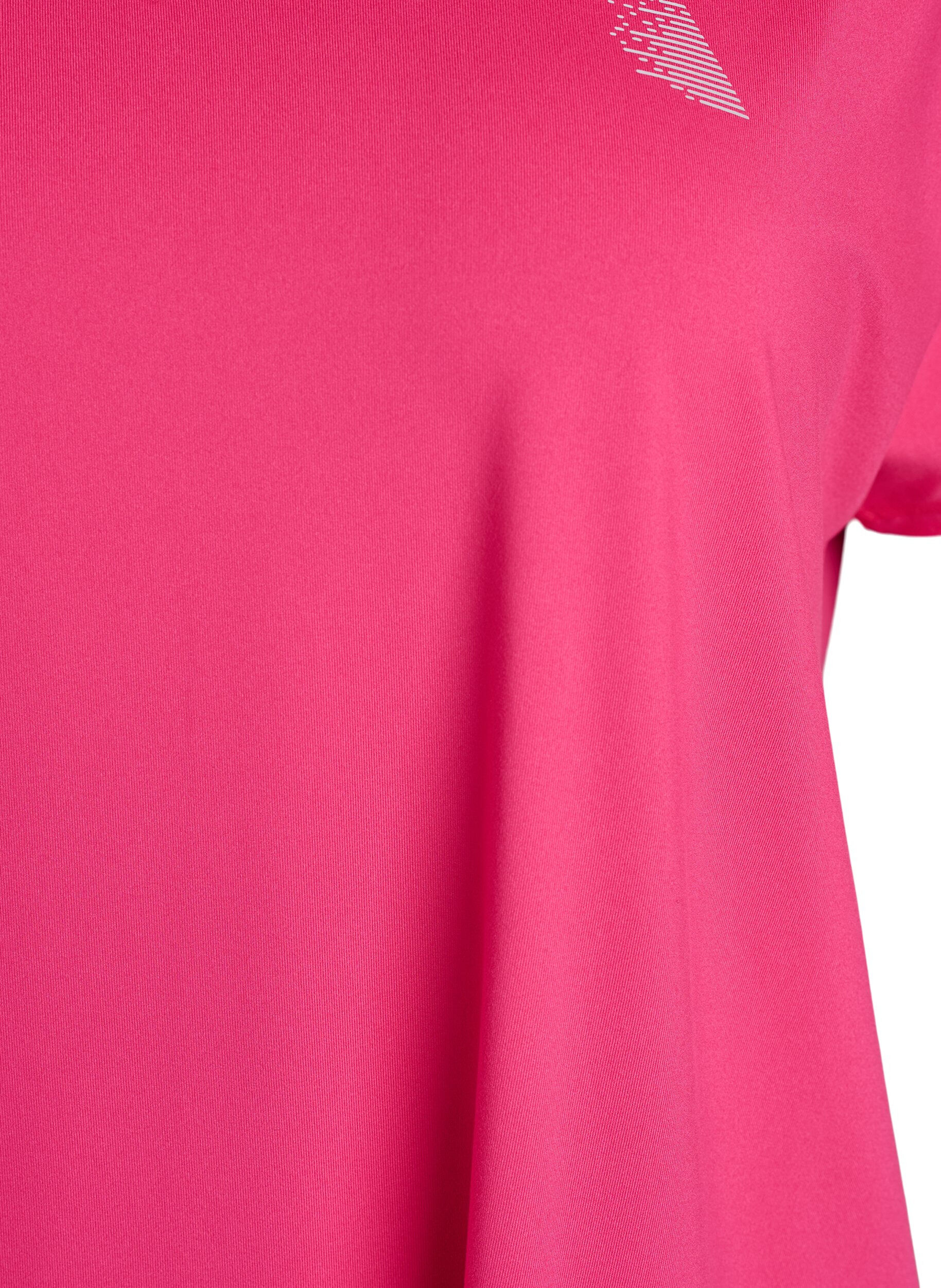ZizziT-skjorte til trening med V-hals, Rosa, Packshot image number 2