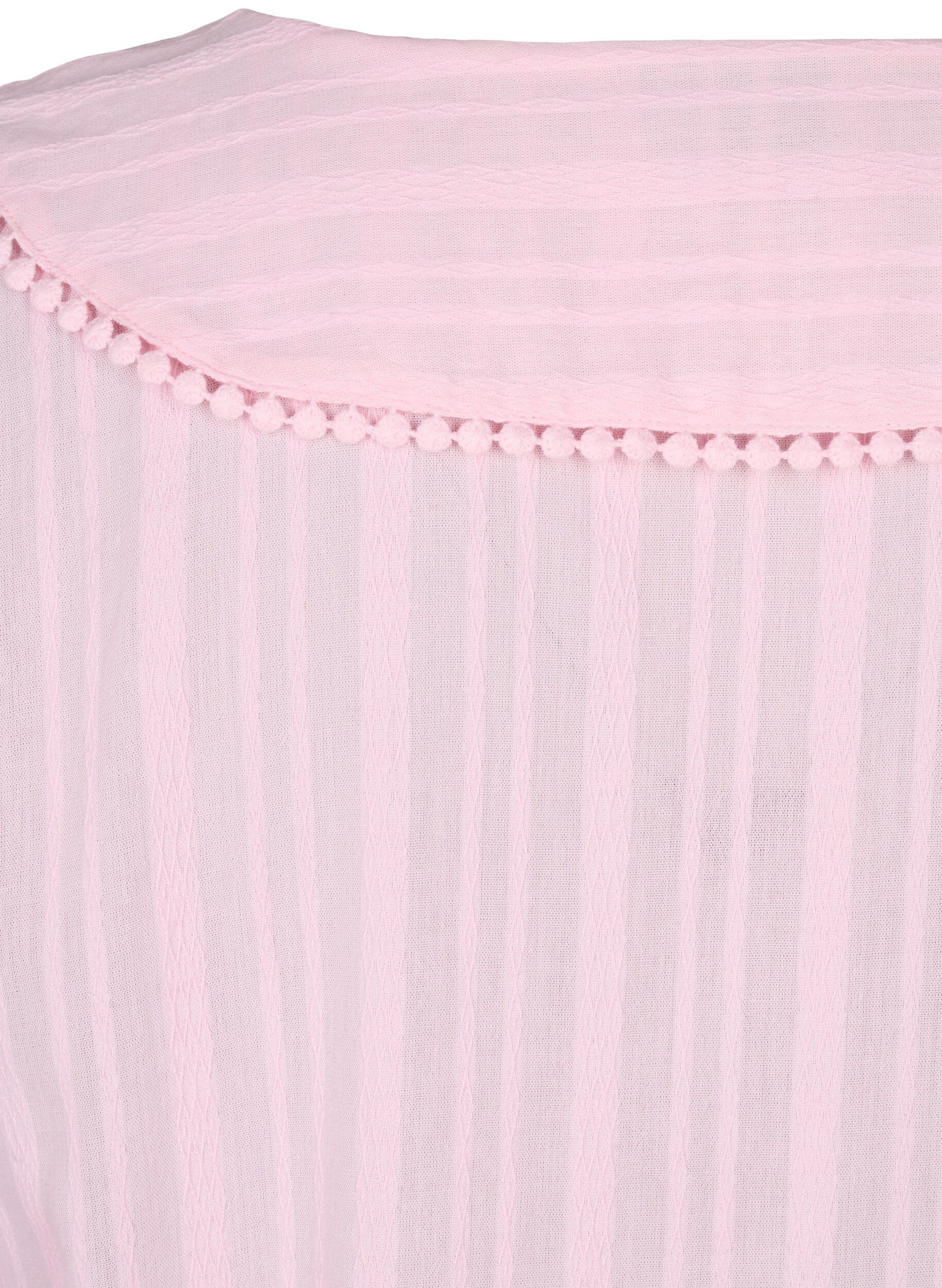 Zizzi Kjole i blanding av bomull og viskose med 3/4-ermer, Almond Blossom, Packshot image number 4