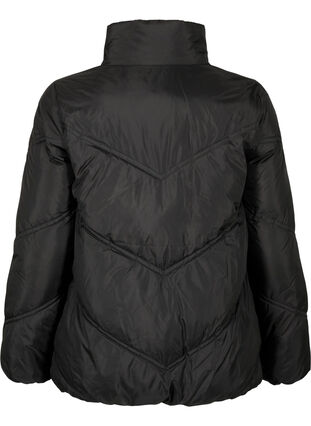 Zizzi Kort Puffer-vinterjakke med lommer, Black, Packshot image number 1