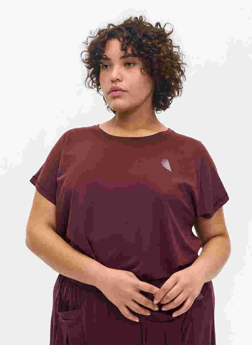 Ensfarget t-skjorte til trening, Sassafras, Model