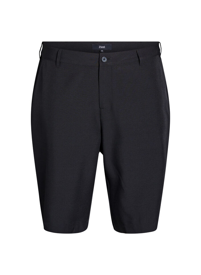 Bermuda shorts med høy midje, Svart, Packshot image number 0