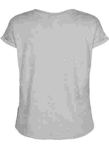 Kortermet T-skjorte i bomullsblanding, Heather Grey Mél, Packshot image number 1