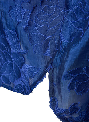 Lang jacquard skjorte, Mazarine Blue, Packshot image number 3