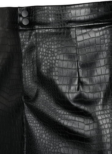 Skjørt av imitert skinn med dyremønster, Black, Packshot image number 2