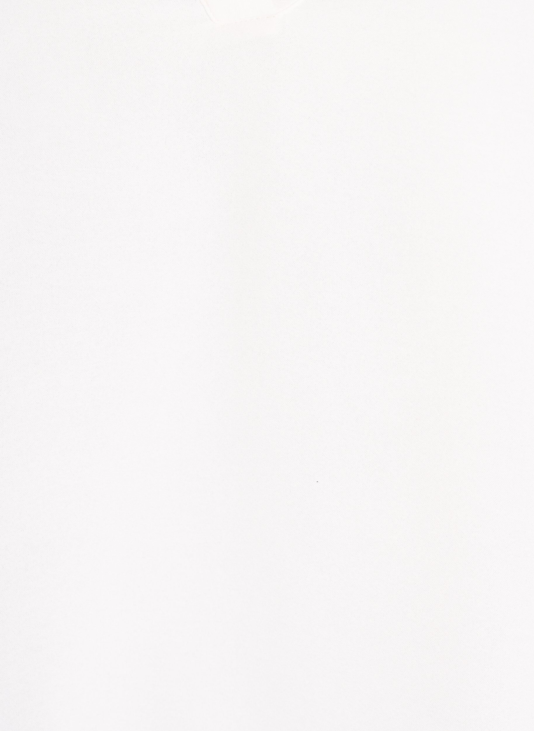 Zizzi Bluse med smockmansjetter og V-hals, Vanilje, Packshot image number 2