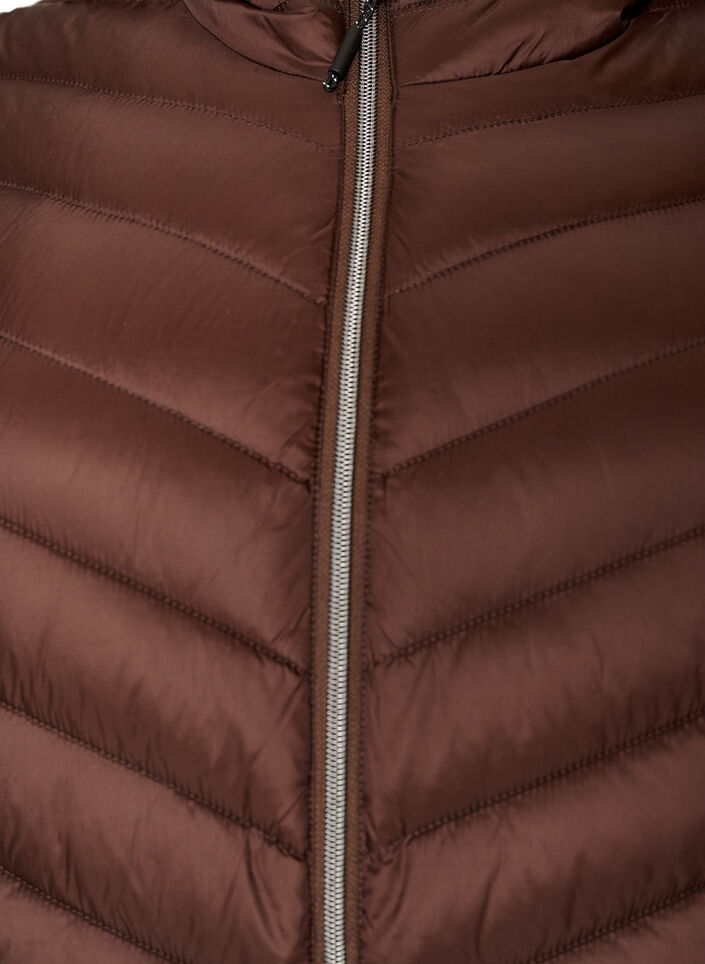 Lett jakke med hette, Brun, Packshot image number 2