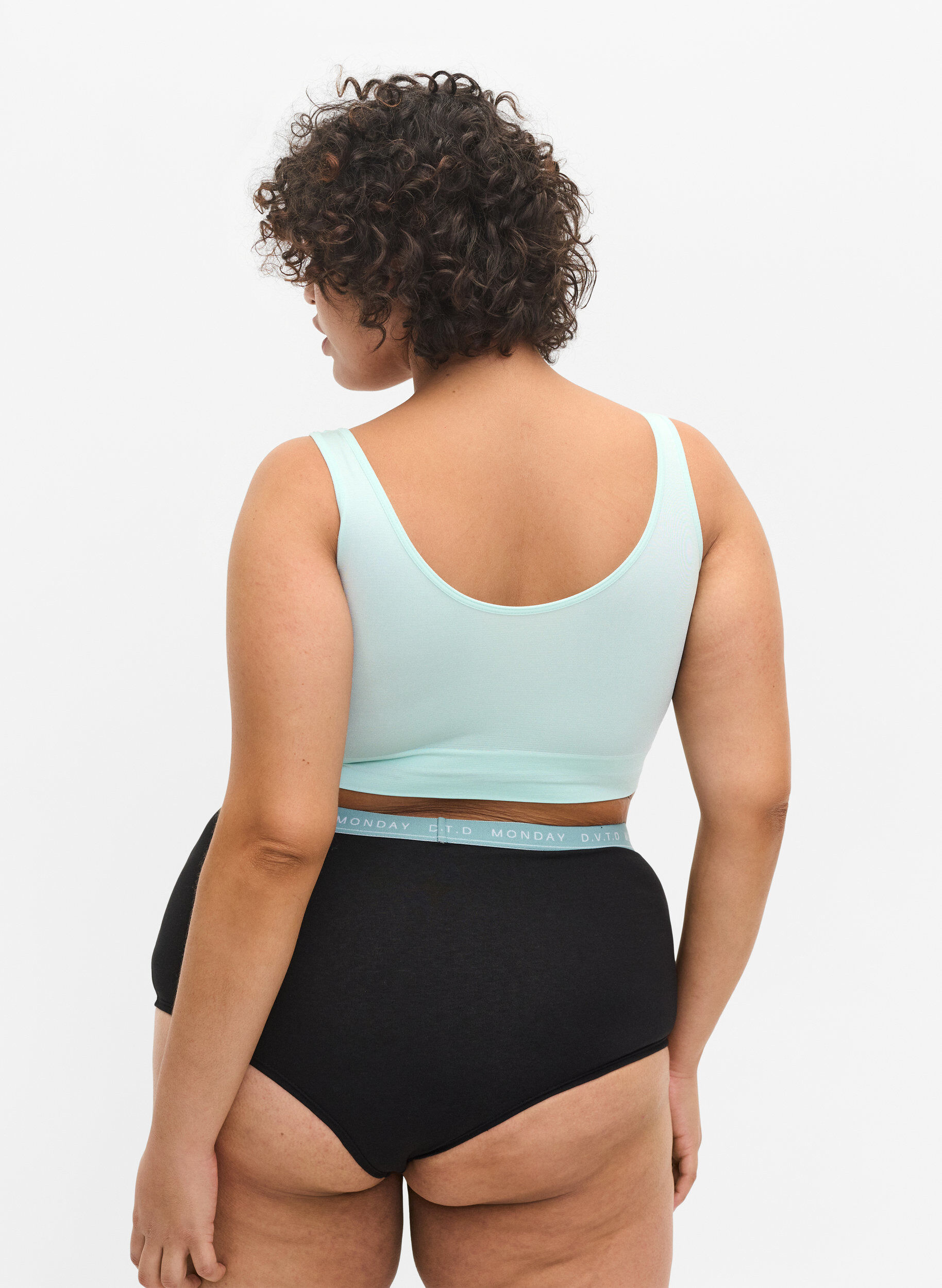 Zizzi Hipstertruse i bomull med ukedager, 7 stk.a, Multi Pastel Pack, Model image number 1