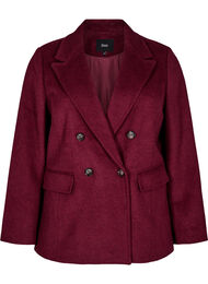 Blazer med dobbeltradede knapper og klassiske slag, Maroon Banner Mel.