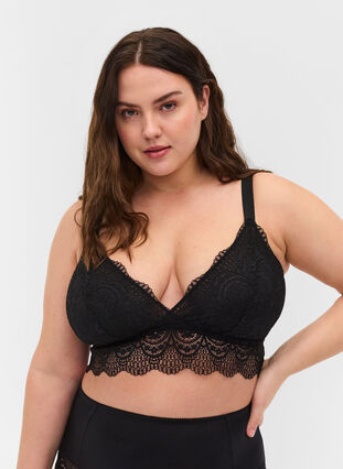 Zizzi Blonde-BH med uttagbare innlegg, Black, Model image number 0