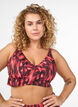 Bikinitopp med print og volangdetaljer, Rosa, Model image number 0