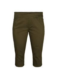 Tettsittende capribukser i bomullsmiks, Ivy Green