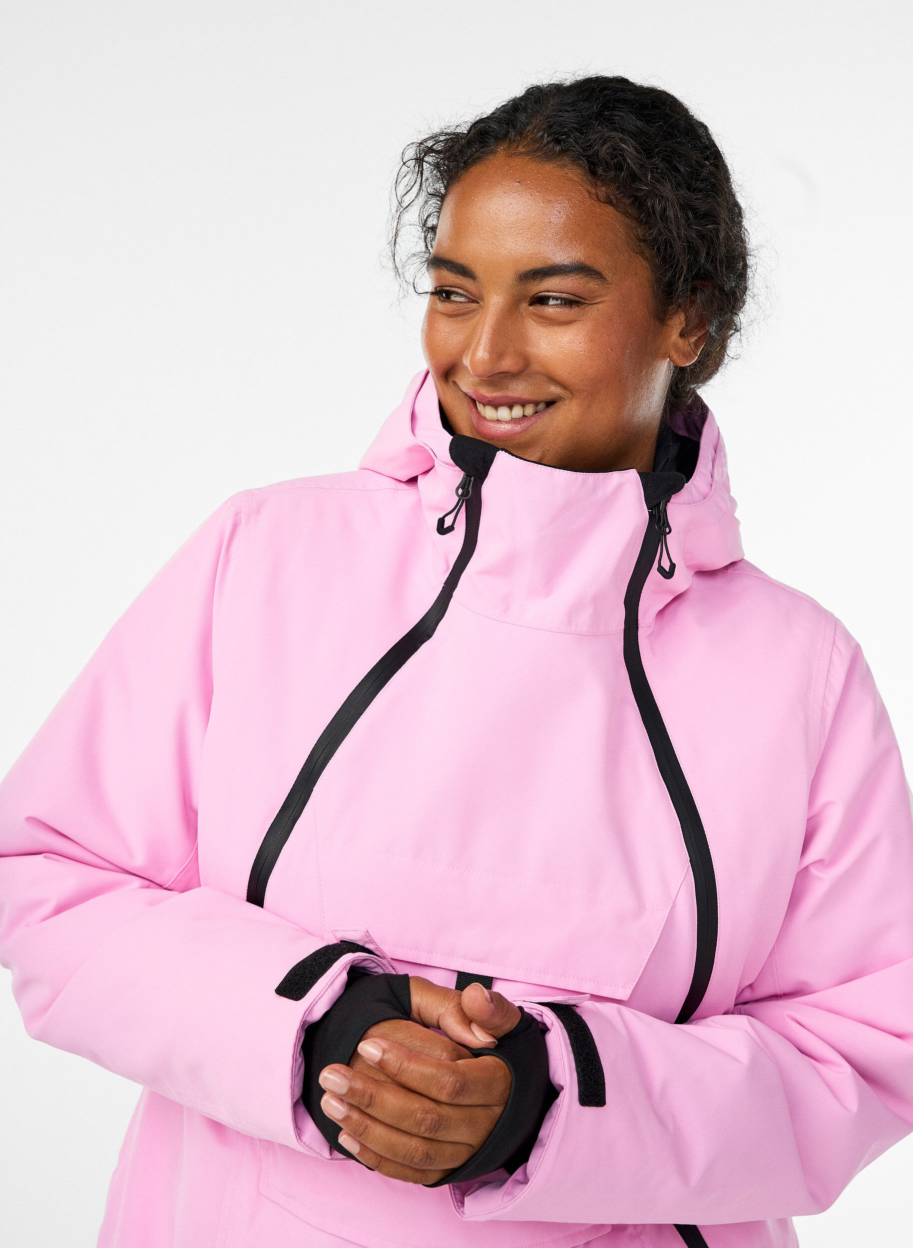 ZizziFunksjonell skianorakk med hette, Rosa, Model image number 3