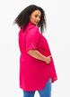 Kortermet tunika i bomullsblanding med lin, Bright Rose, Model image number 1