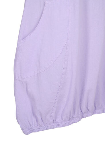 Kortermet kjole i bomull, Lavender, Packshot image number 3