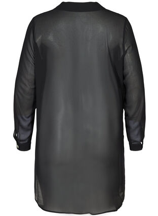 Langermet tunika med knapper, Black, Packshot image number 1