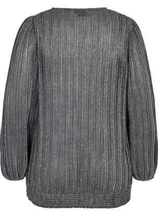 Tunika med glitter og smock, Black w. Silver, Packshot image number 1