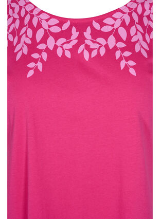 T-skjorte i bomull med mønster, BeetrootPurMel feath, Packshot image number 2
