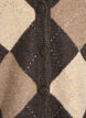 Argyle cardigan med rhinesteiner, Brun, Packshot image number 2
