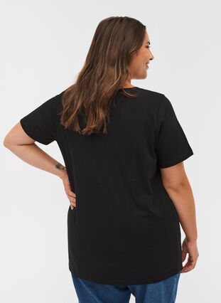 T-skjorte med trykk i organisk bomull, Black, Model image number 1
