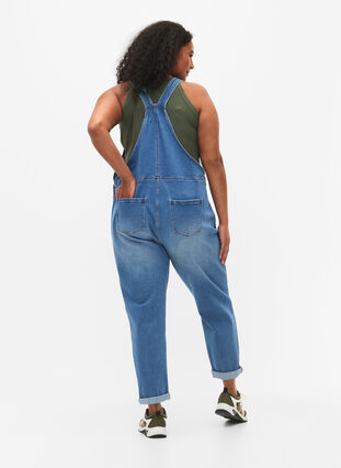 Snekkerbukser i denim, Blue denim, Model image number 1