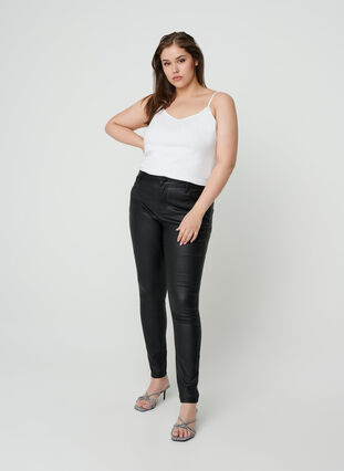 Coated Amy jeans, Black coated, Model image number 4