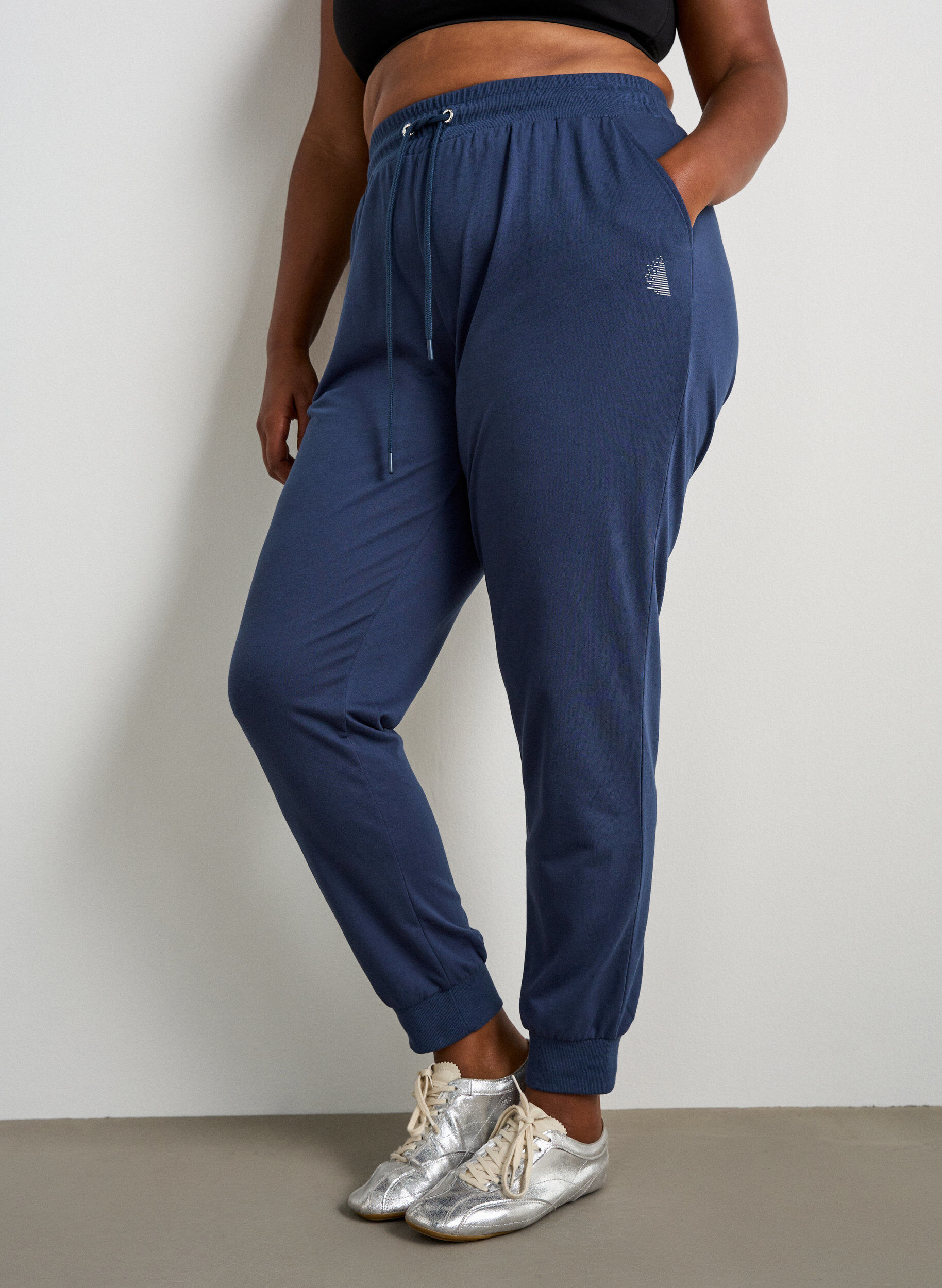 ZizziL&oslash;se joggebukser med lommer, Bl&aring;, Model image number 2