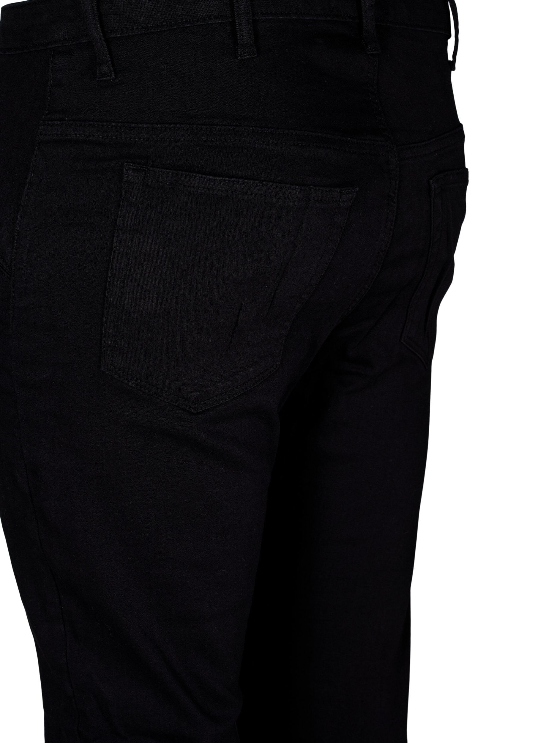 Zizzi Super slim Amy jeans med sn&oslash;redetaljer, Black, Packshot image number 3