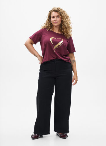 Zizzi FLASH - T-skjorte med trykk, Rød, Model image number 1