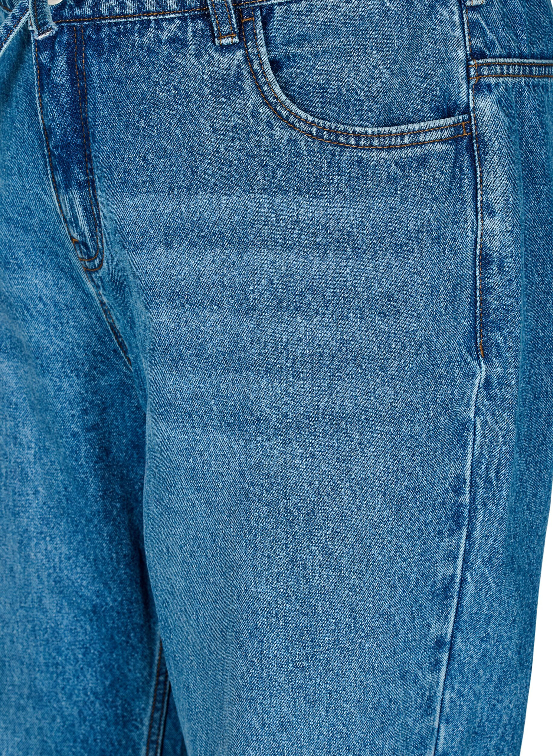 Zizzi Straight fit jeans med knytebelte, Bl&aring;, Packshot image number 2