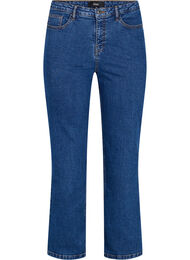  Gemma jeans med høy midje og rett passform, Dark blue