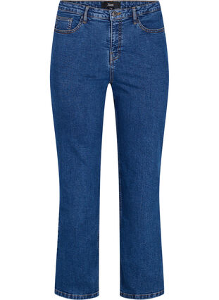  Gemma jeans med høy midje og rett passform , Dark blue, Packshot image number 0