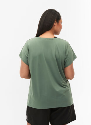 Kortermet trenings-T-skjorte med trykk, Laurel W. w. Print, Model image number 1