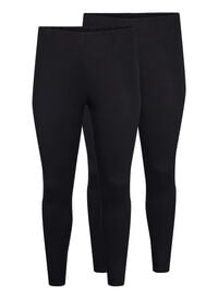 FLASH - 2-pack bomull tights, Svart FLASH - 2-pack bomull tights