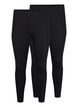 FLASH - 2-pack bomull tights, Svart, Packshot image number 0