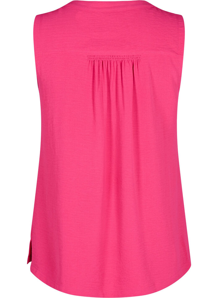Ermeløs overdel med rynkedetaljer, Rosa, Packshot image number 1