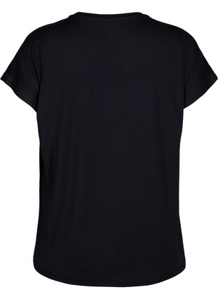 Kortermet trenings-T-skjorte med trykk, Black/Sugar Plum, Packshot image number 1