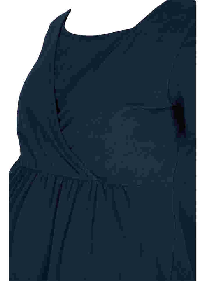 Kortermet tunika i bomull til gravide, Navy Blazer, Packshot image number 2