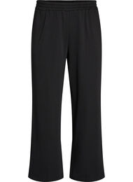 Sweatpants med h&oslash;y midje og vide ben, Svart