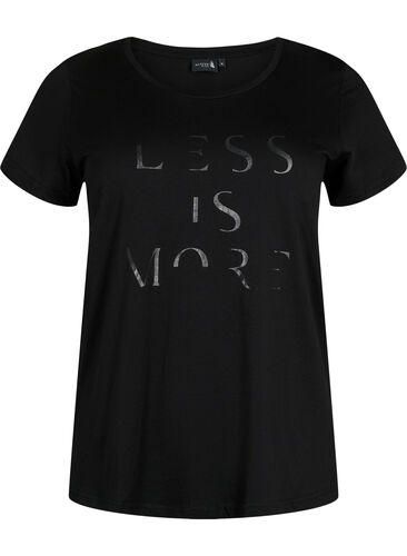 T-skjorte til trening med trykk, Black w.Less Is More, Packshot image number 0