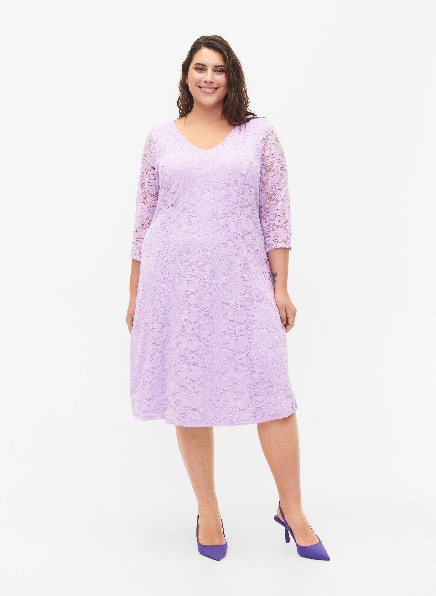 ZizziBlondekjole med 3/4-ermer, Lavendula, Model image number 2