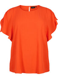 Kortermet bluse med rynke-detaljer, Orange.com