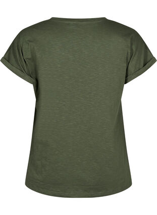 T-skjorte med trykk i økologisk bomull, Thyme w. Black Print, Packshot image number 1