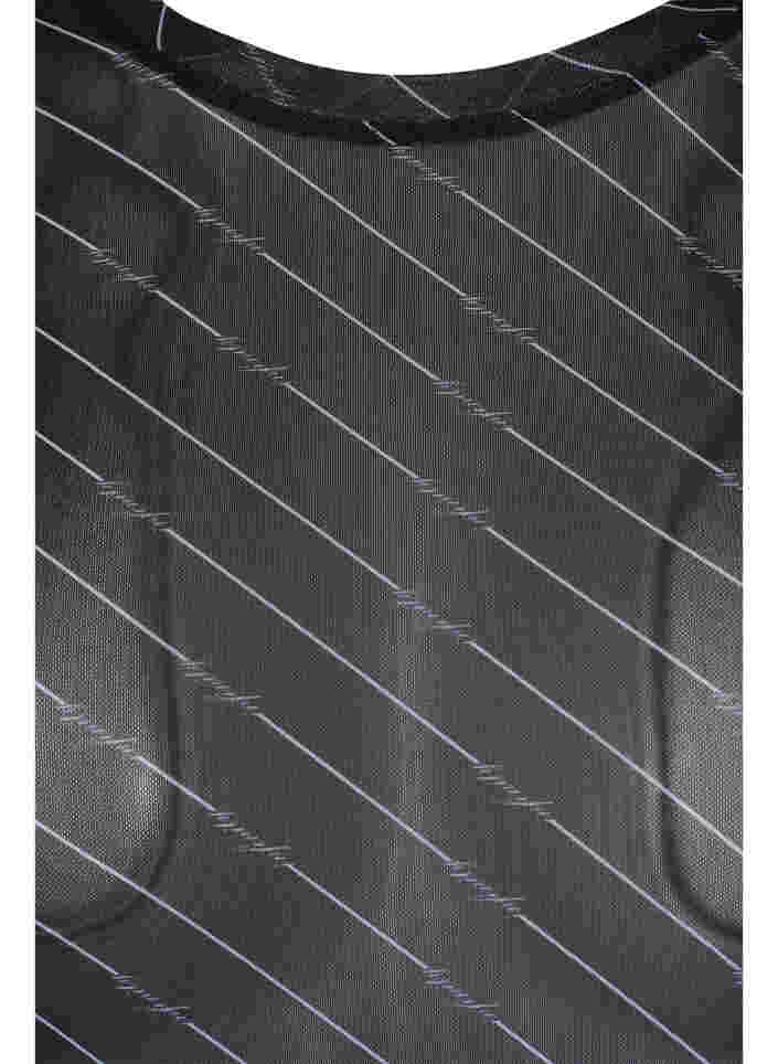 Mønstrete mesh bluse, Black AOP, Packshot image number 2