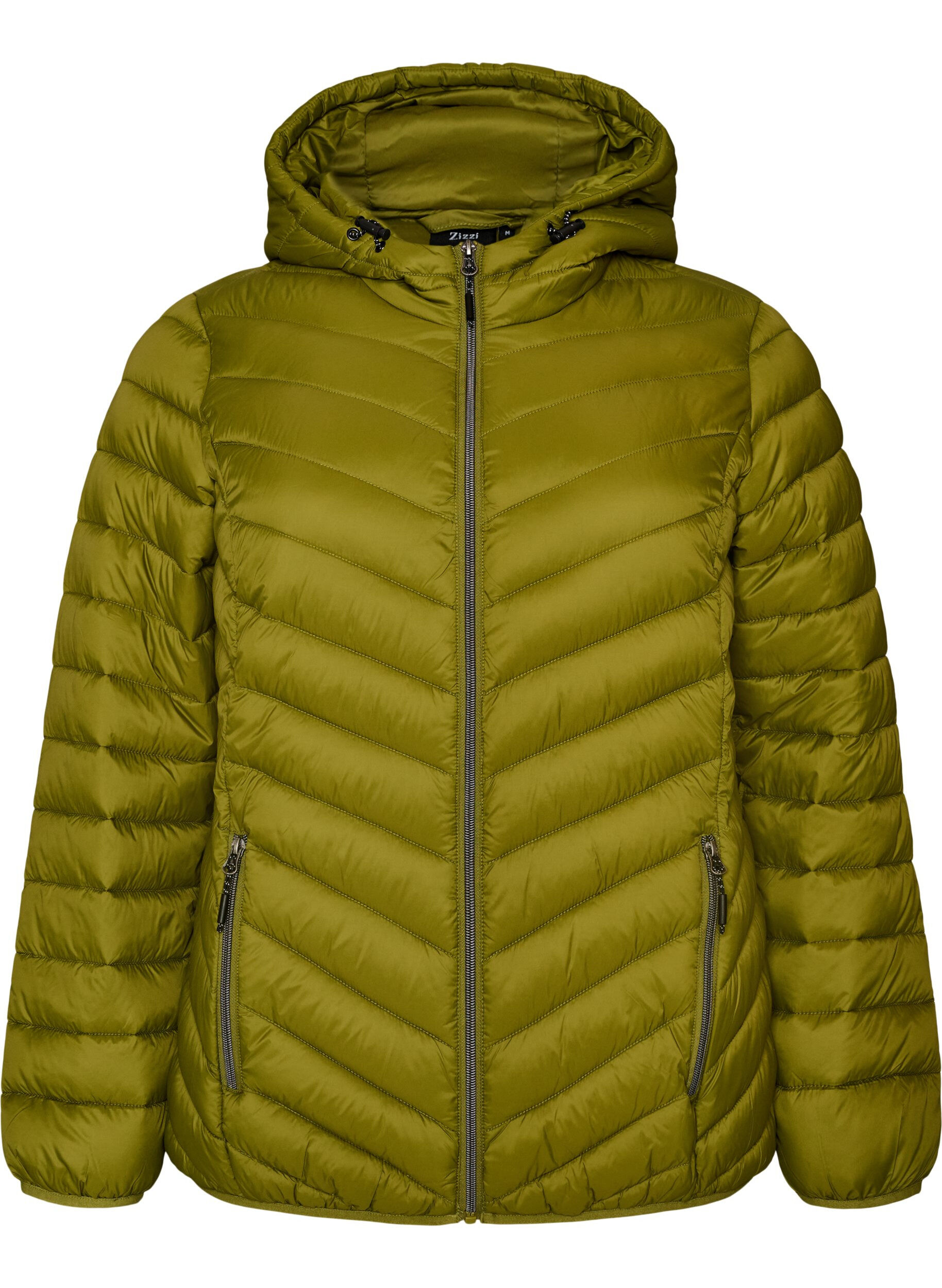 ZizziLett jakke med hette, Gr&oslash;nn, Packshot image number 0