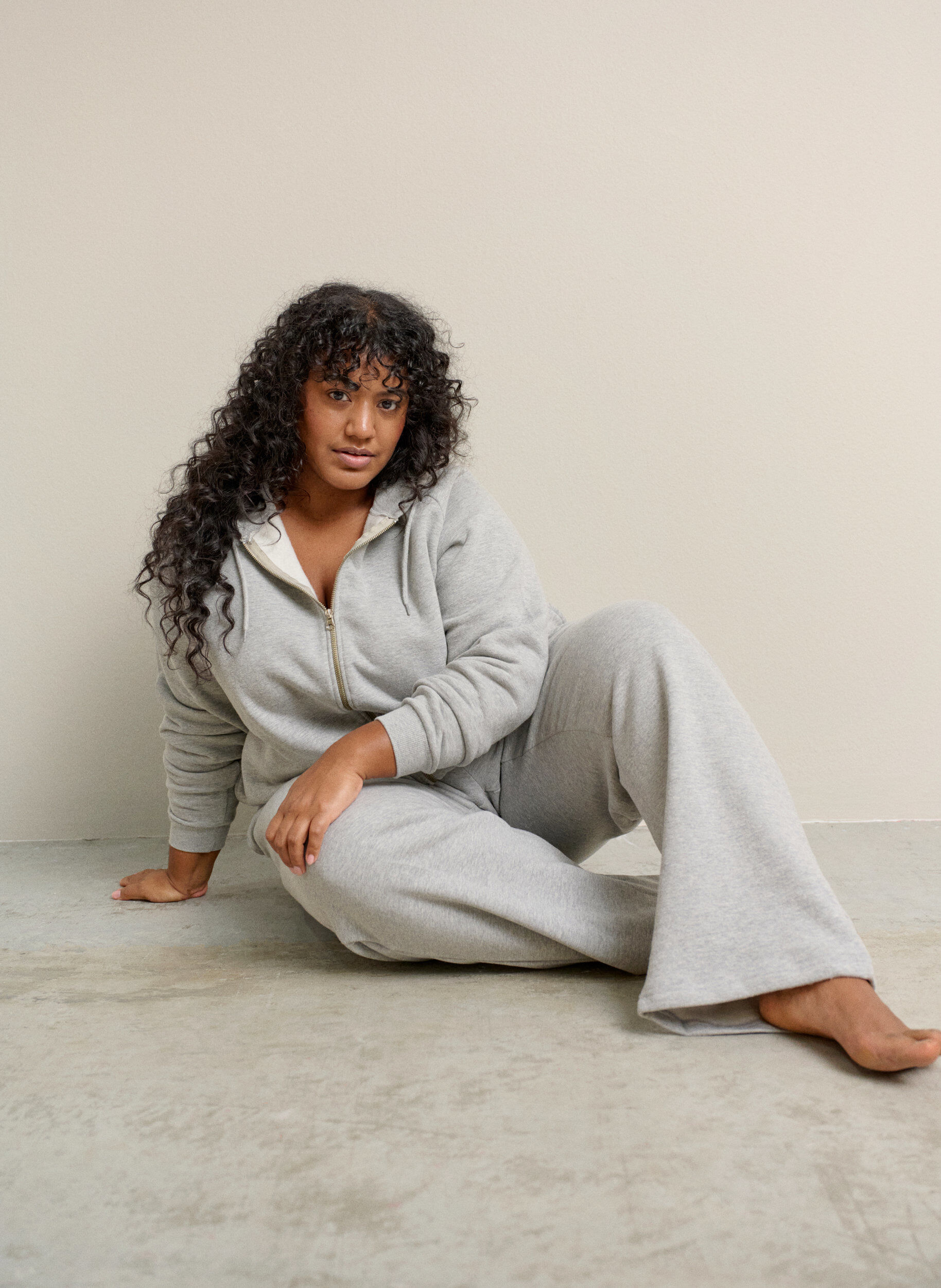 Zizzi Hettegenser med glidel&aring;s, Gr&aring;, Image image number 0