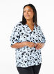 Bluse med V-hals og sløyfetrykk, Cashmere Blue Flower, Model image number 0
